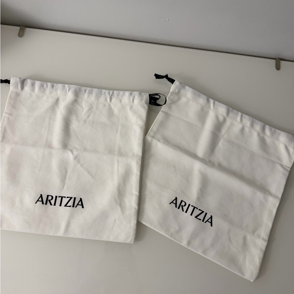 Aritzia White Drawstring Logo Dust Bags - Pair